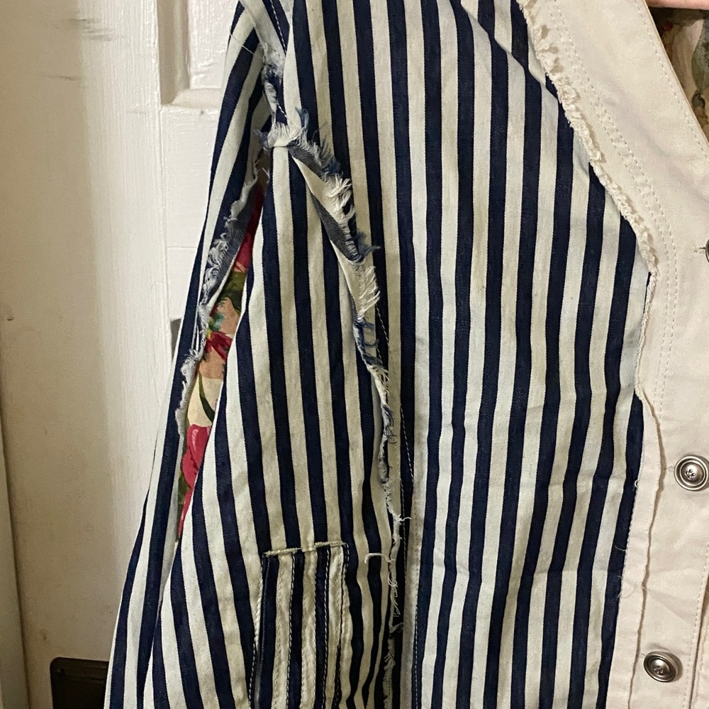 POL Patchwork Floral & Stripe Button-Front Jacket… - image 6